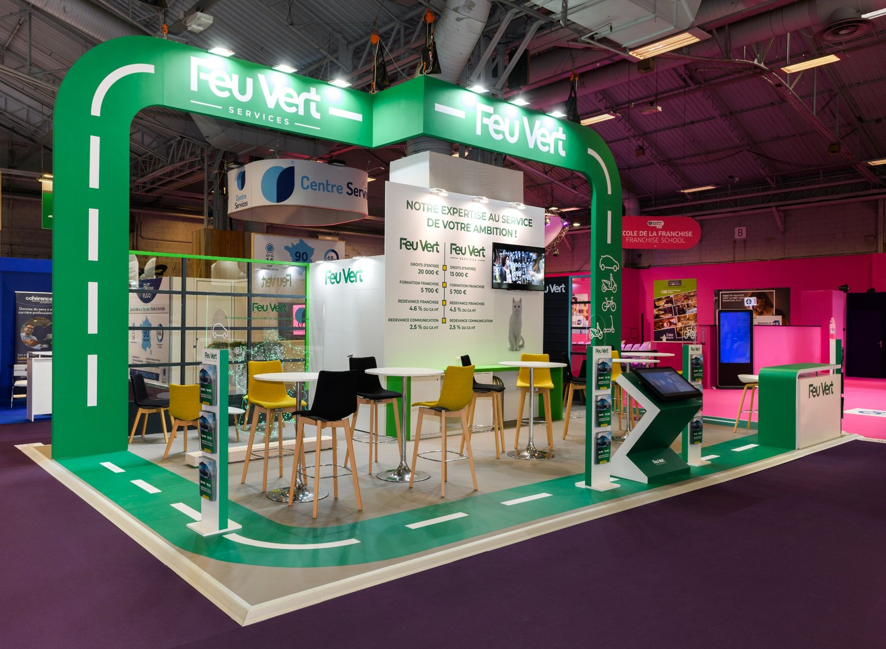 Stand sur mesure Feu Vert — Franchise Expo — 55 m²